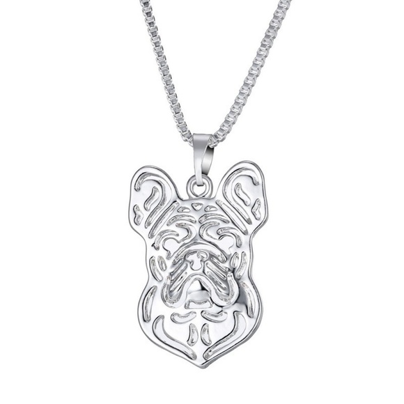 French Pug Necklace & Ring - Picture 1 of 4